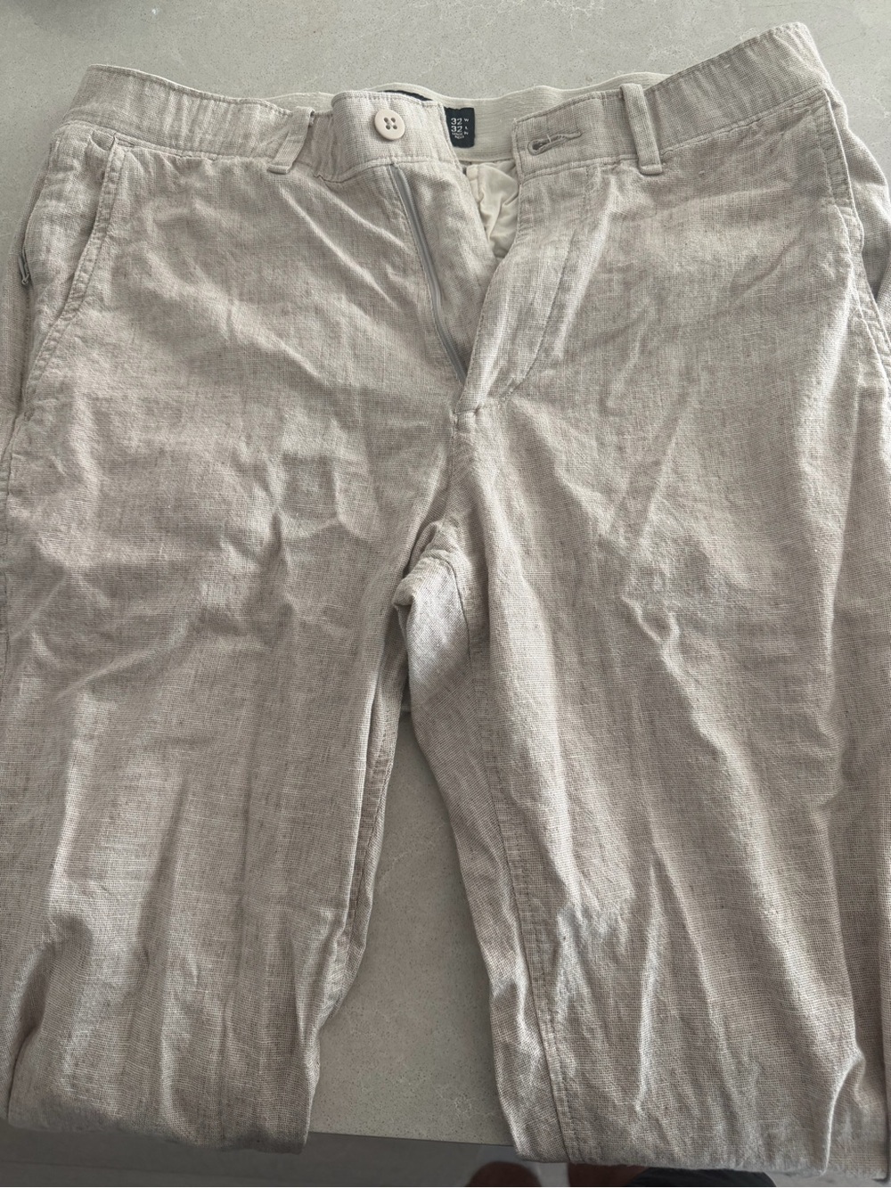 Abercrombie - Men's Light Beige Linen Blend Pants